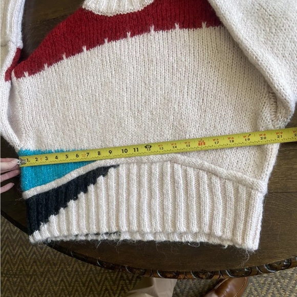 ZARA COLOUR BLOCK ABSTRACT SWEATER WIDE CUFF OVERSIZED PINK BLUE RED M BLOGGERS - Picture 5 of 6